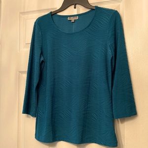 JM collection teal blouse, size small